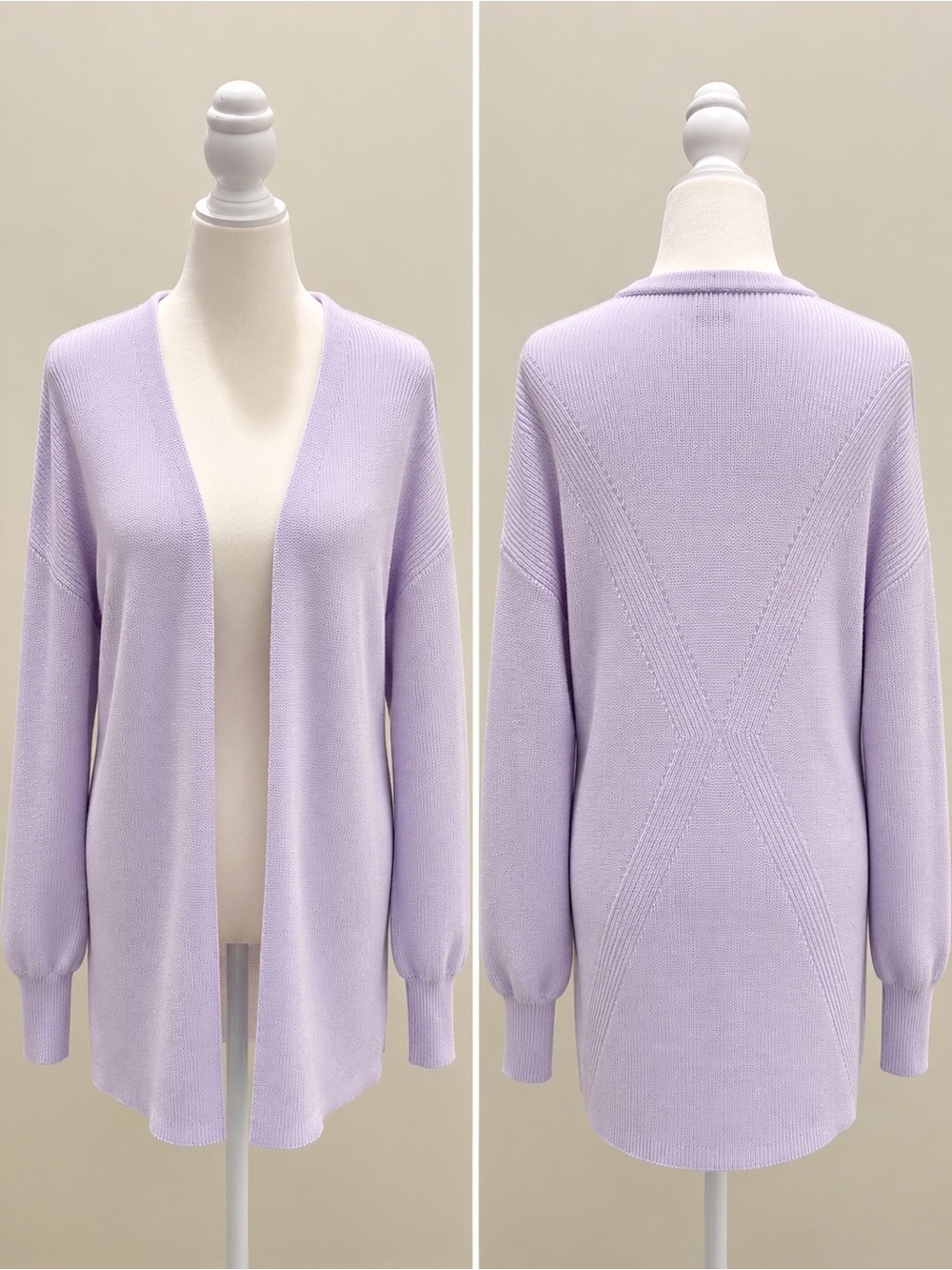 a new day Lavender Open-Front Knit Cardigan